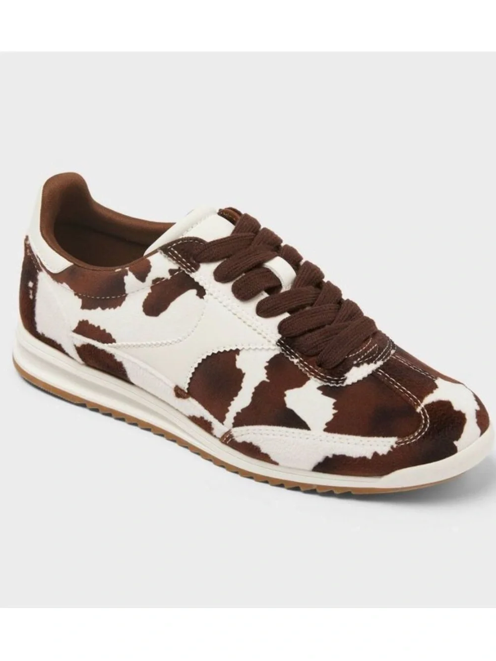 Brown and White Cow print Sneakers